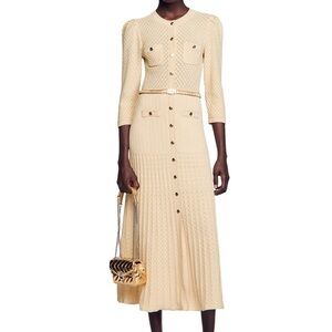 Ramia Pointelle Knit Midi Dress